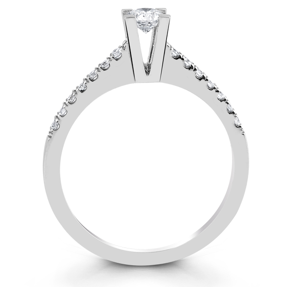 0.45 ct. Pırlanta Kolu Taşlı Tektaş Yüzük